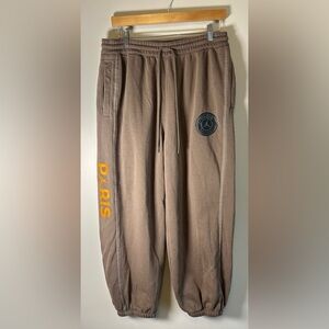 Jordan Paris Saint-Germain Sweatpants Mens L Light Brown Fleece Soccer PSG Nike